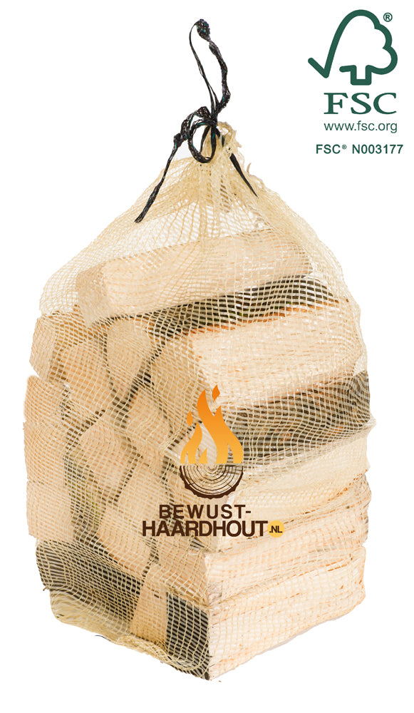 40 liter - 24 netzakken mix Eiken/Essen