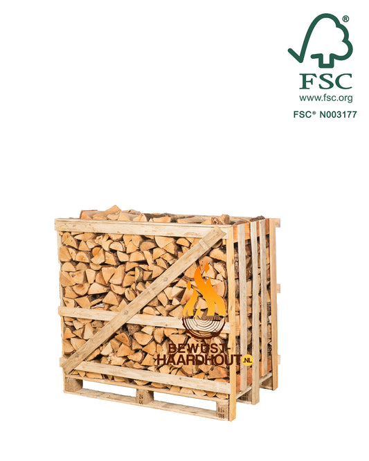 Berken Haardhout - Halve pallet gestapeld