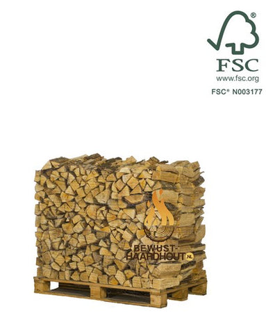 Berken Haardhout - Halve pallet gestapeld